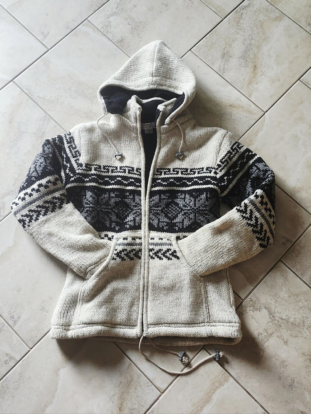 Napanese 100% Wool Hooded Sweater Jacket